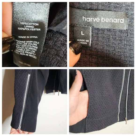 HARVE BERNARD versatile Double Zipper cotton moto Jacket - Picture 2 of 16